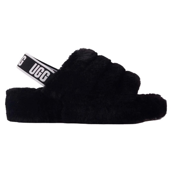 UGG Shoes - UGG Fluff Yeah Slide Black Women's size 7